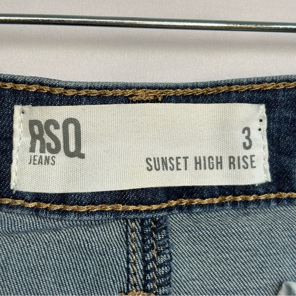 RSQ Distressed Sunset High Rise Denim Shorts | Size 3 - Picture 3 of 5